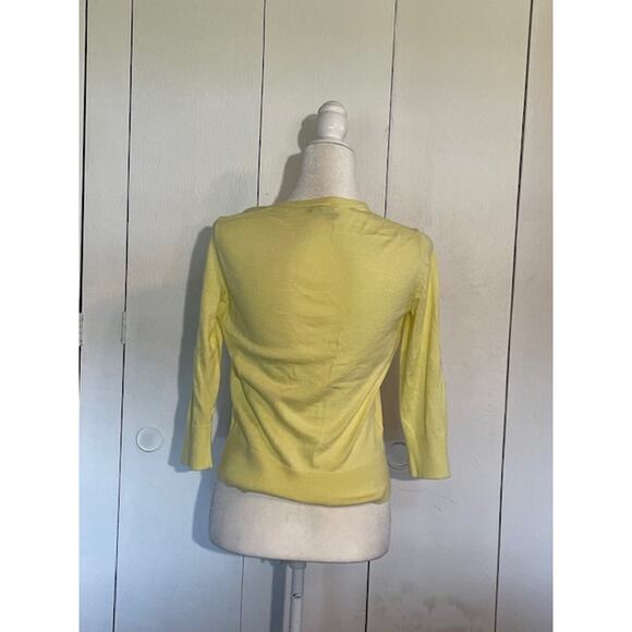 Ann Taylor Women Size Medium Lightweight Cardigan Yellow - Picture 3 of 5